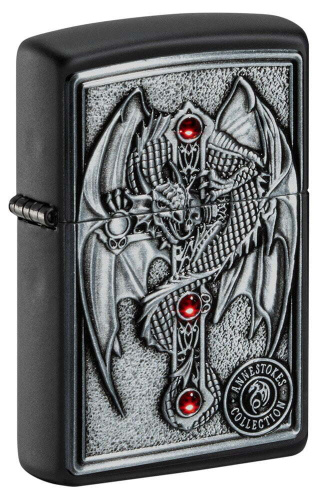 499 ZIPPO  ZIPPO Winged Dragon Cross Designпокрытием Black Matte